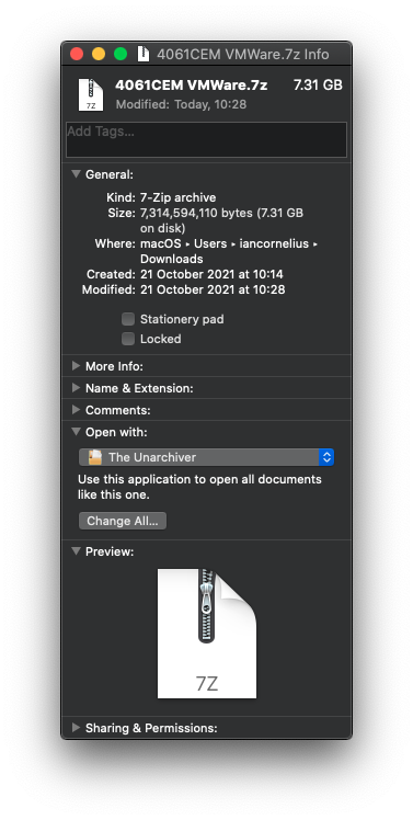 Setting the Opening Option for The Unarchiver.